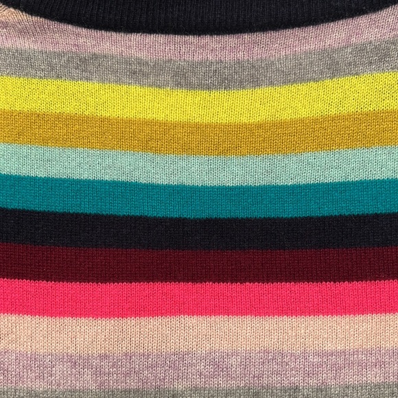 Long-sleeve everyday cashmere crewneck sweater in multistripe, XS - Picture 4 of 4